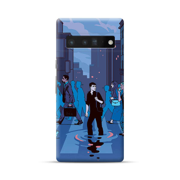 Urban Lonely Person Crosswalk Google Pixel 6 Pro Hard Case