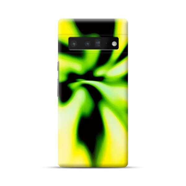 Vibrant Abstract Green and Yellow Swirl Google Pixel 6 Pro Hard Case