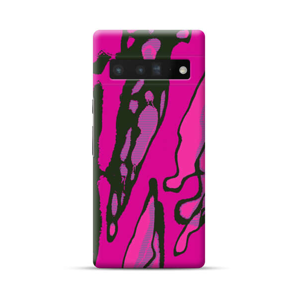 Vibrant Abstract Magenta Black Pattern Google Pixel 6 Pro Hard Case