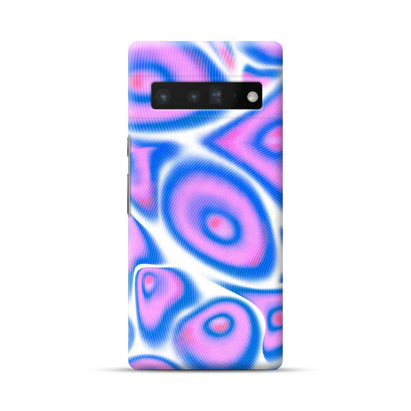 Vibrant Abstract Pink and Blue Swirl Pattern Google Pixel 6 Pro Hard Case
