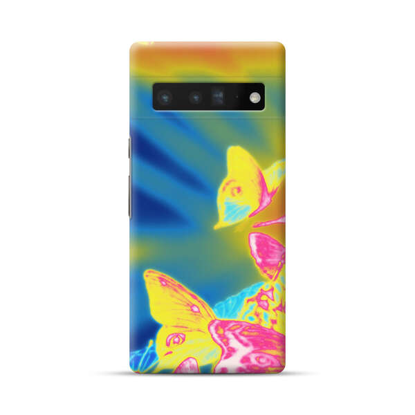 Vibrant Colorful Neon Butterflies Abstract Google Pixel 6 Pro Hard Case