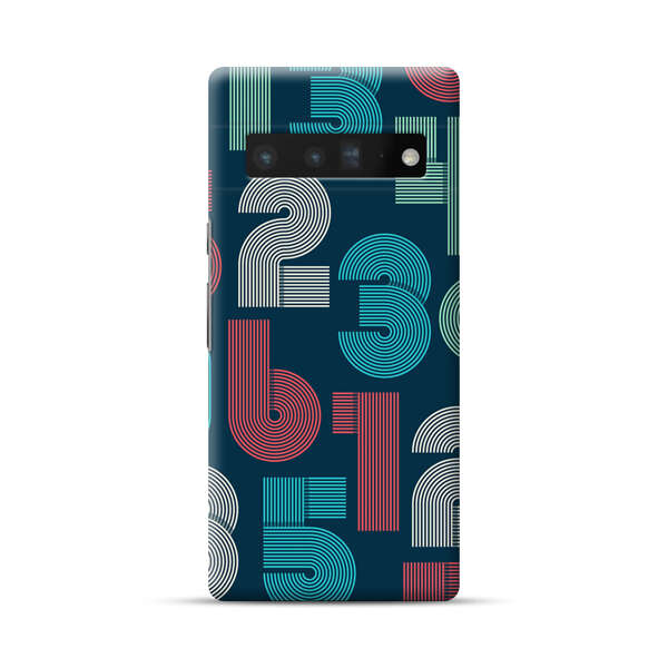 Vibrant Seamless Pattern of Colorful Stylized Numbers Google Pixel 6 Pro Hard Case