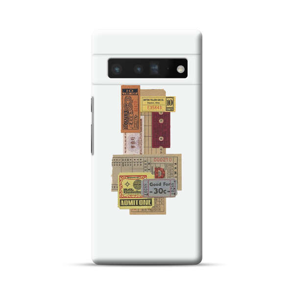 Vintage Admission and Raffle Tickets Collage Google Pixel 6 Pro Hard Case