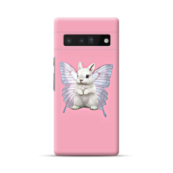 White Bunny with Butterfly Wings Google Pixel 6 Pro Hard Case
