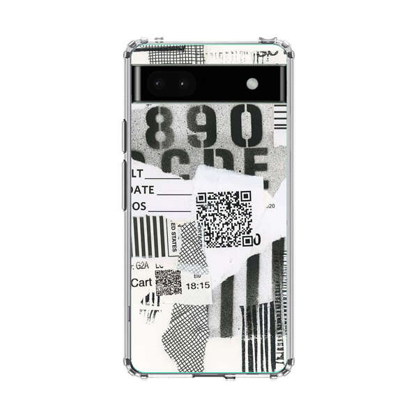 Abstract Collage Torn Paper Barcodes Google Pixel 6a Case