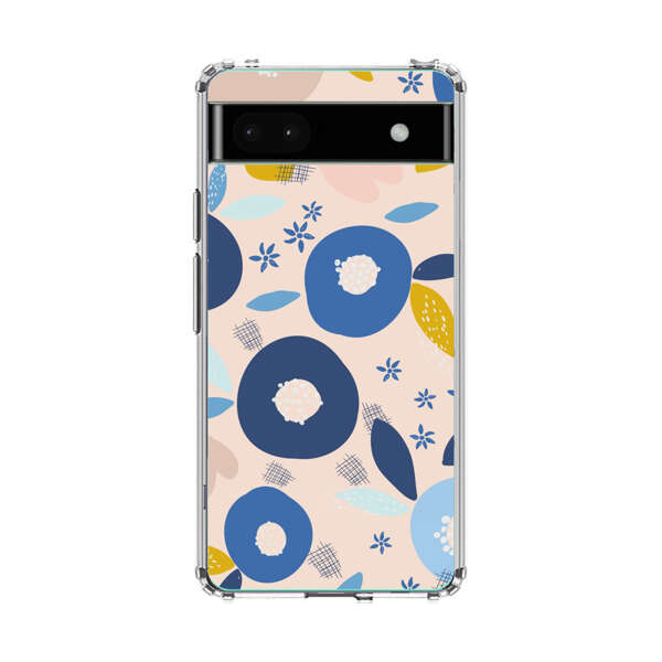 Abstract Floral Pattern with Blue, Pink and Mustard Flowers Google Pixel 6a Case