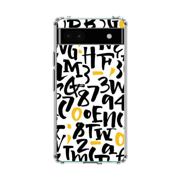 Abstract Typography Letter Number Pattern Google Pixel 6a Case
