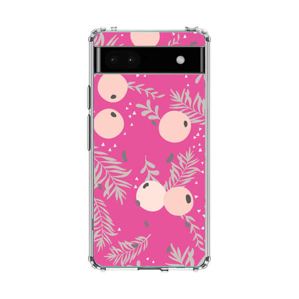 Berries Floral Pattern Pink Background Google Pixel 6a Case