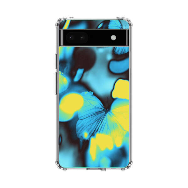 Blue Butterflies Glowing Abstract Background Google Pixel 6a Case