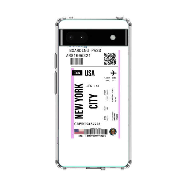 Boarding Pass New York City Flight Ticket Google Pixel 6a Case