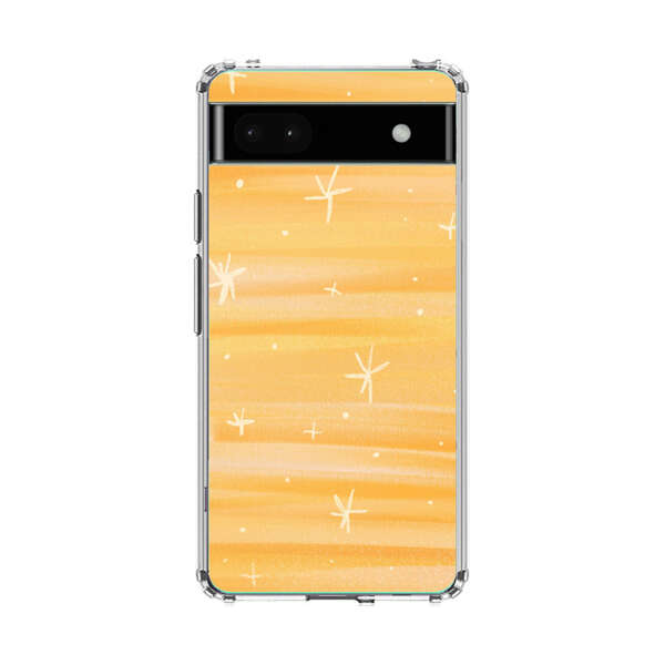 Bright Orange Star Pattern Google Pixel 6a Case