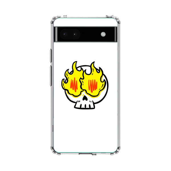 Cartoon Skull with Flames Google Pixel 6a Case