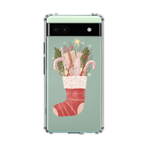 Christmas Stocking with Gifts and Candy Canes Google Pixel 6a Case