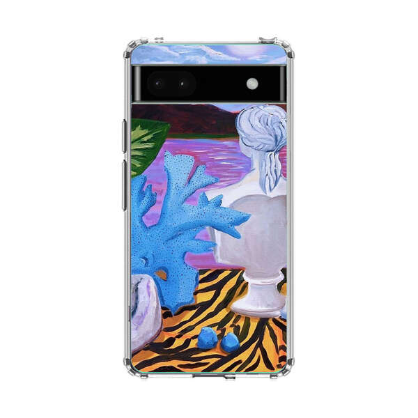 Classical Statues and Tropical Plants by the Ocean Google Pixel 6a Case