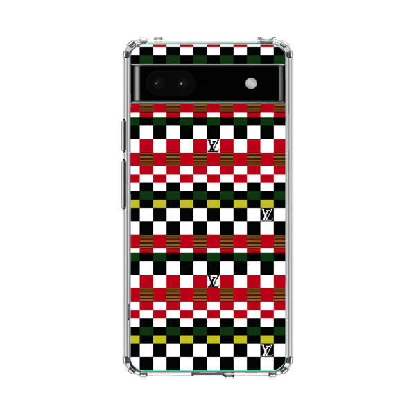 Colorful Checkerboard Stripes Pattern Google Pixel 6a Case