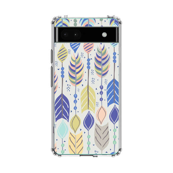 Colorful Feathers Pattern Pastel Google Pixel 6a Case