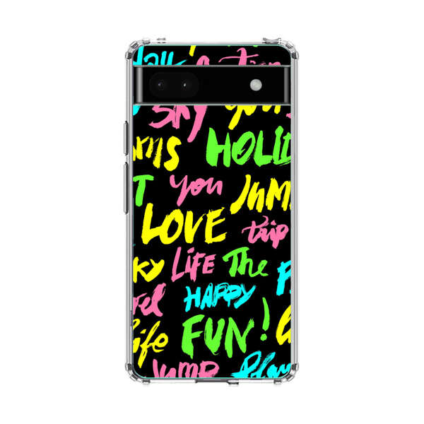 Colorful Positive Motivational Words Pattern Google Pixel 6a Case