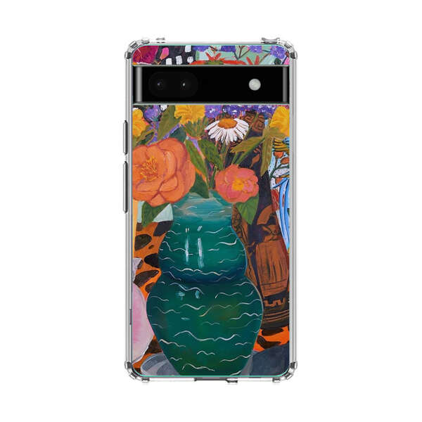 Colorful Still Life with Flower Vases and Shell Google Pixel 6a Case