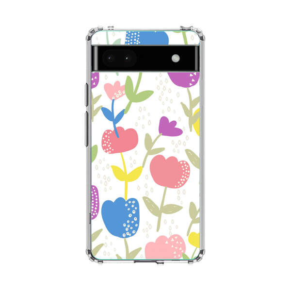 Colorful Tulip Floral Pattern Google Pixel 6a Case