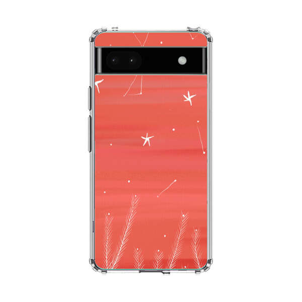 Coral Night Sky with Stars and Plants Google Pixel 6a Case