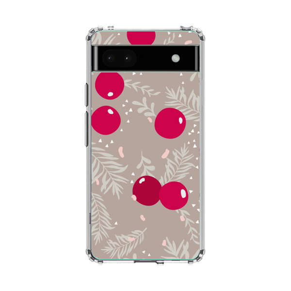 Cranberries and pine branches holiday pattern Google Pixel 6a Case