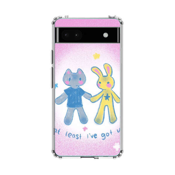 Cute Cat and Rabbit Holding Hands Google Pixel 6a Case