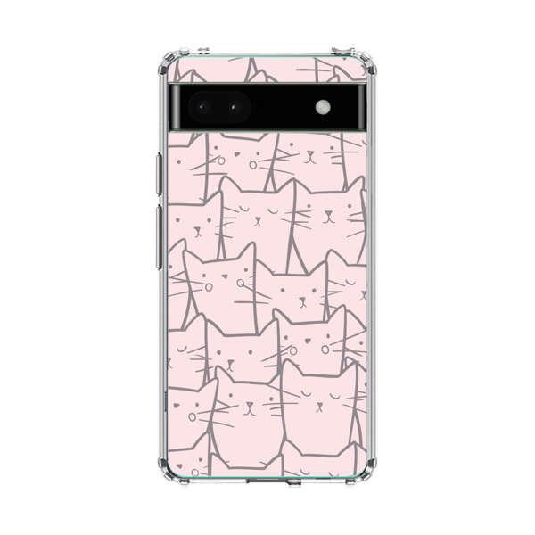 Cute Hand Drawn Cat Pattern Google Pixel 6a Case
