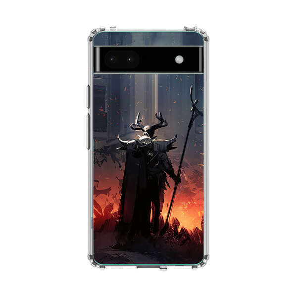 Dark Fantasy Warrior with Horned Helmet Google Pixel 6a Case