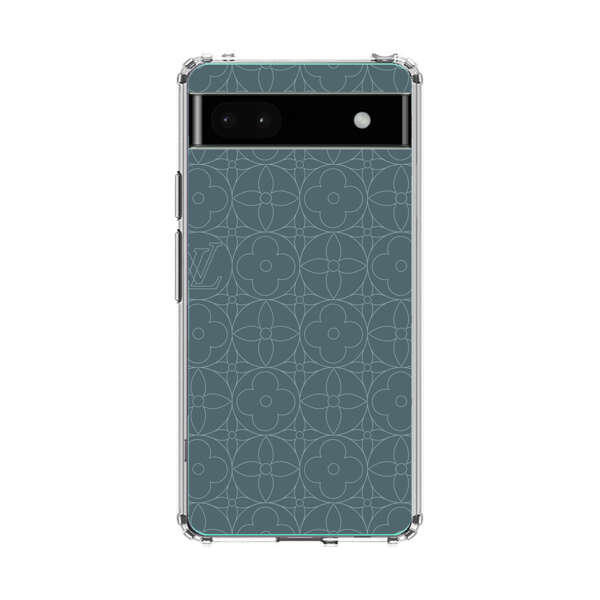 Elegant Blue Geometric Floral Pattern Google Pixel 6a Case