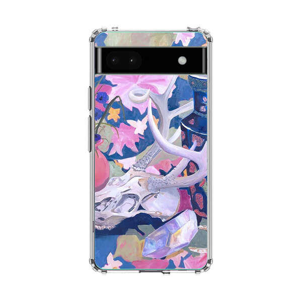 Floral Ornate Vases with Antlers Skull and Crystal Google Pixel 6a Case