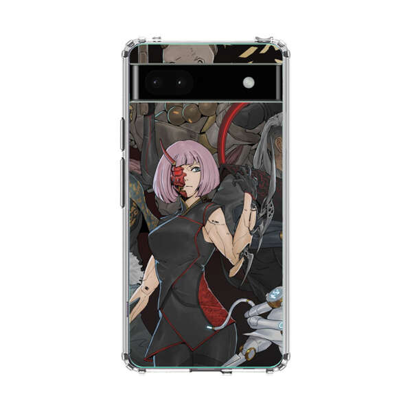 Futuristic Cyberpunk Warriors and Robotic Cat in Dynamic Pose Google Pixel 6a Case