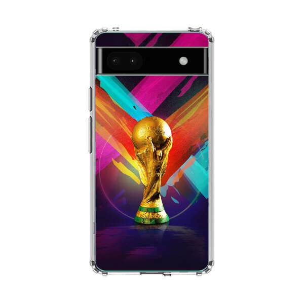 Golden Soccer Trophy with Colorful Abstract Background Google Pixel 6a Case