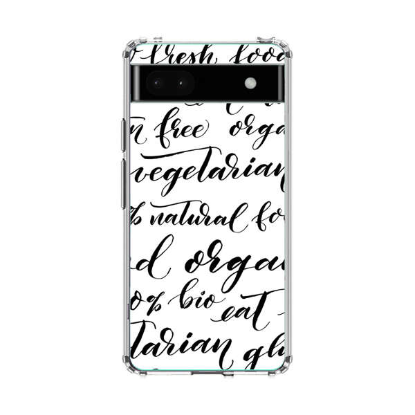 Healthy Food Lifestyle Calligraphy Pattern Google Pixel 6a Case