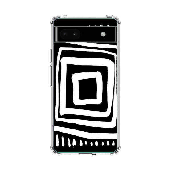Minimalist Geometric Black and White Design Google Pixel 6a Case