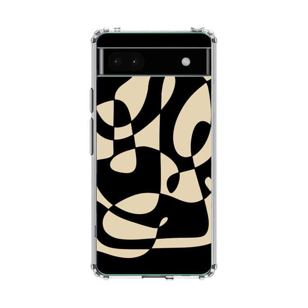 Modern Abstract Beige and Black Geometry Google Pixel 6a Case