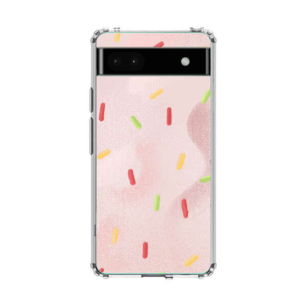 Pastel Pink Sprinkles Pattern Google Pixel 6a Case