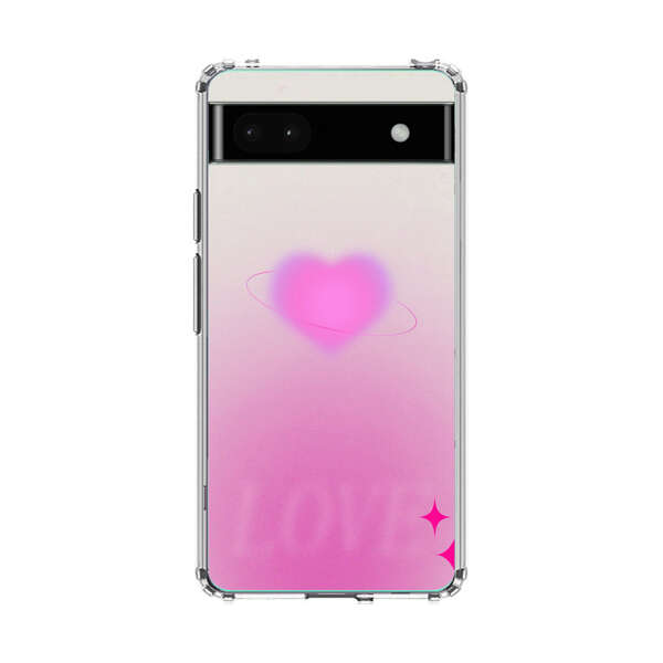 Pink Glowing Heart Love Sparkle Google Pixel 6a Case