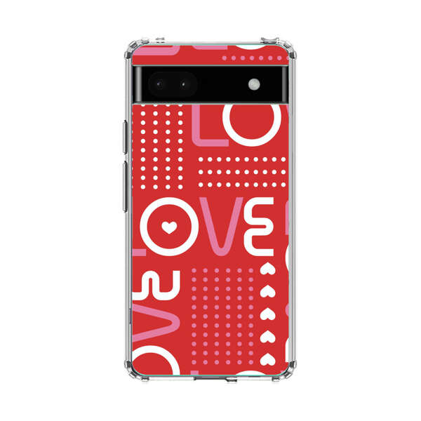Red Love Typography Pattern Google Pixel 6a Case