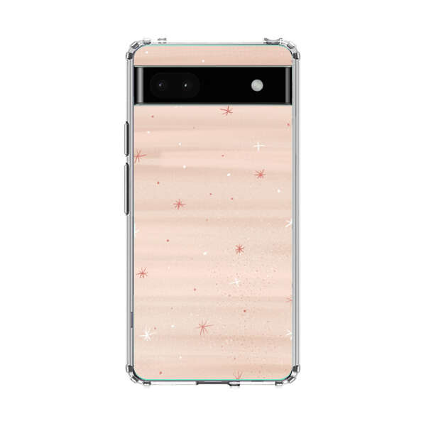 Soft Pink Background with Delicate Stars Google Pixel 6a Case