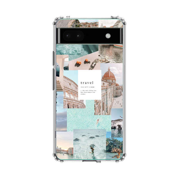 Travel Scenic Collage with Landmarks and Coastline Google Pixel 6a Case