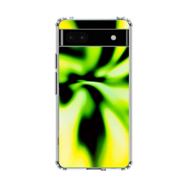 Vibrant Abstract Green and Yellow Swirl Google Pixel 6a Case