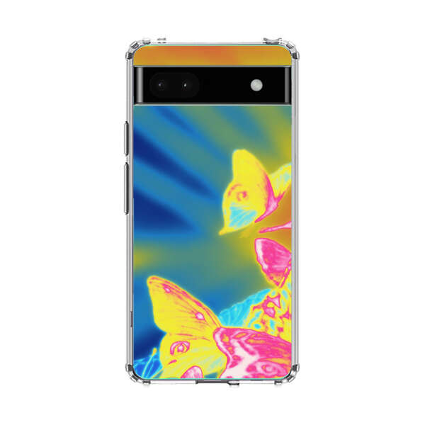 Vibrant Colorful Neon Butterflies Abstract Google Pixel 6a Case
