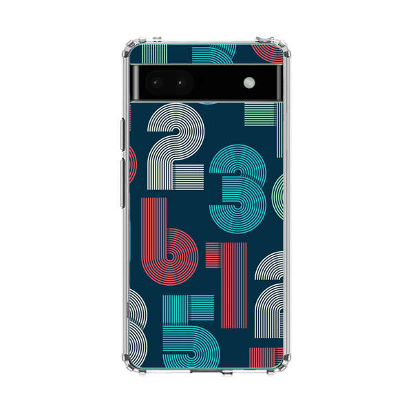 Vibrant Seamless Pattern of Colorful Stylized Numbers Google Pixel 6a Case