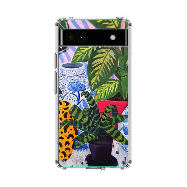 Vibrant Tropical Plants and Decorative Vases Google Pixel 6a Case