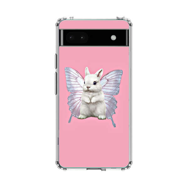 White Bunny with Butterfly Wings Google Pixel 6a Case