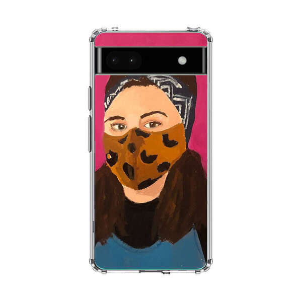Woman Leopard Print Face Mask Google Pixel 6a Case