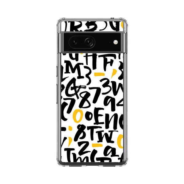 Abstract Typography Letter Number Pattern Google Pixel 7 Case