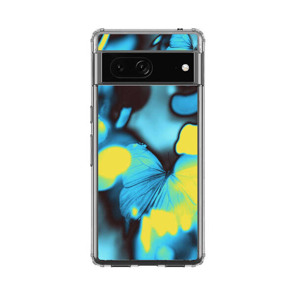 Blue Butterflies Glowing Abstract Background Google Pixel 7 Case