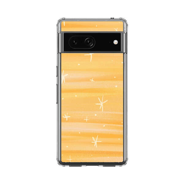 Bright Orange Star Pattern Google Pixel 7 Case