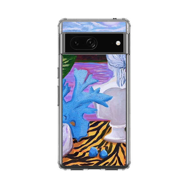 Classical Statues and Tropical Plants by the Ocean Google Pixel 7 Case